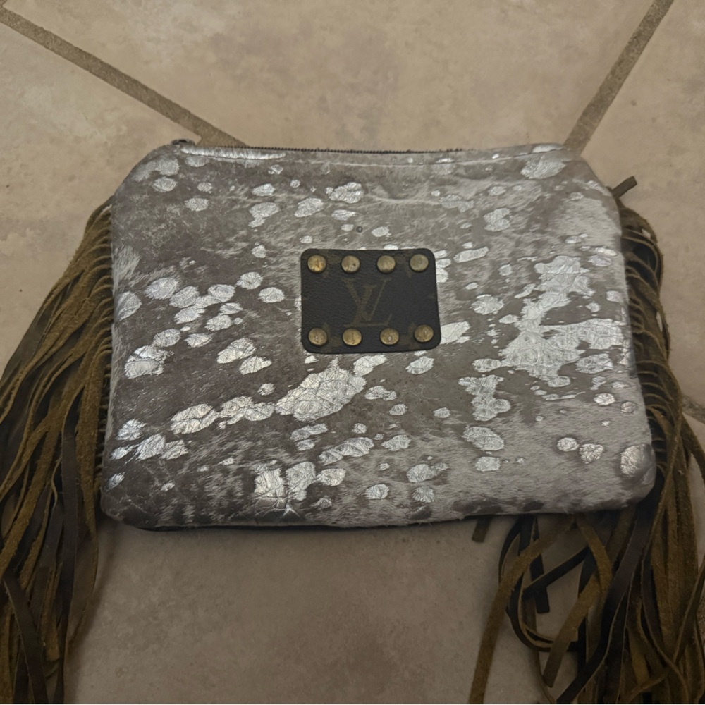 Louis Vuitton Silver and Gold Clutch repurposed